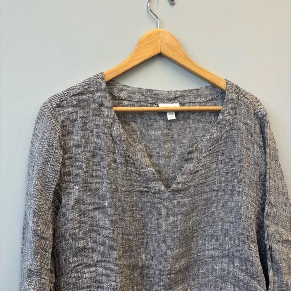 J Jill Purejill XLP Linen Top Loose Weave Boxy Blouse Gauzy - Picture 6 of 12